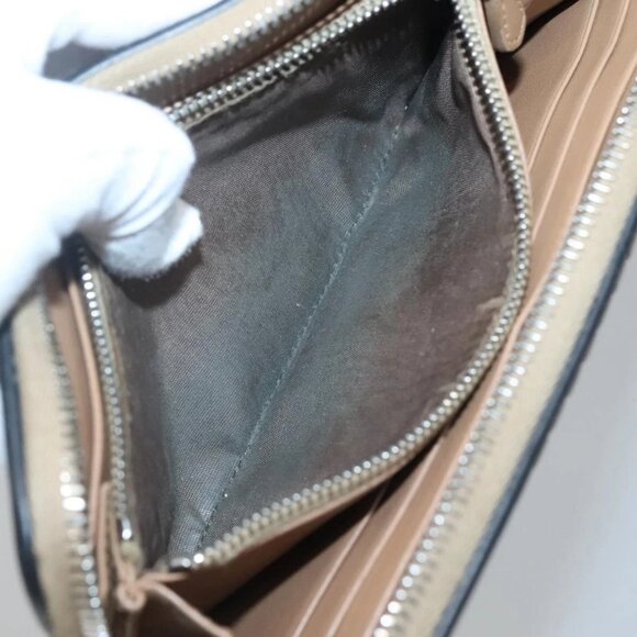PRADA Long Wallet Leather Silver Beige Auth - Picture 14 of 16